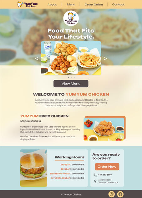 YumYum Chicken Website